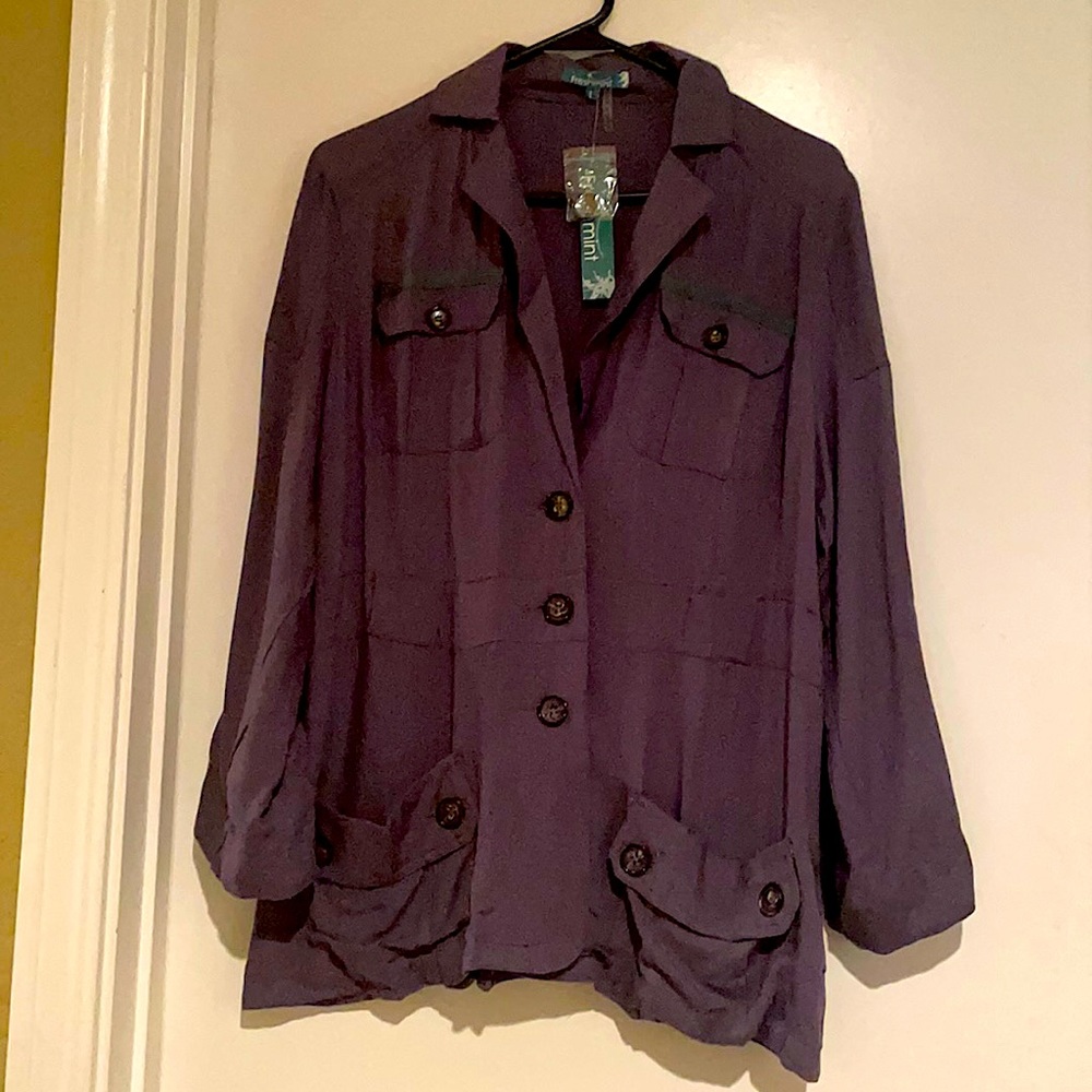 FRESHMINT Safari ShirtJacket NWT In gray/purple